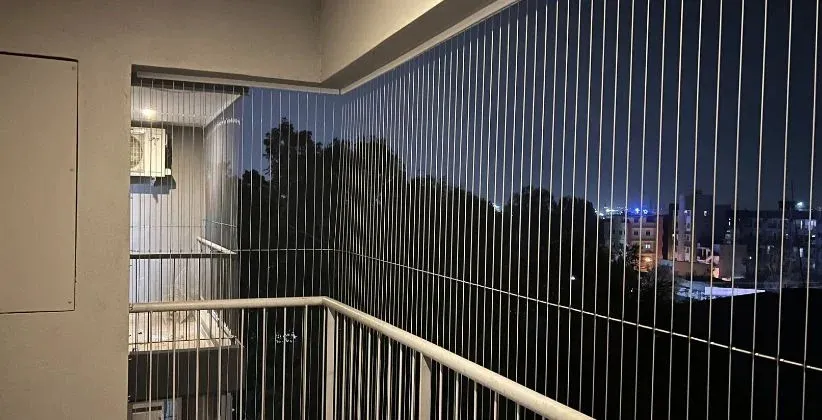 Balcony invisible grill installation
